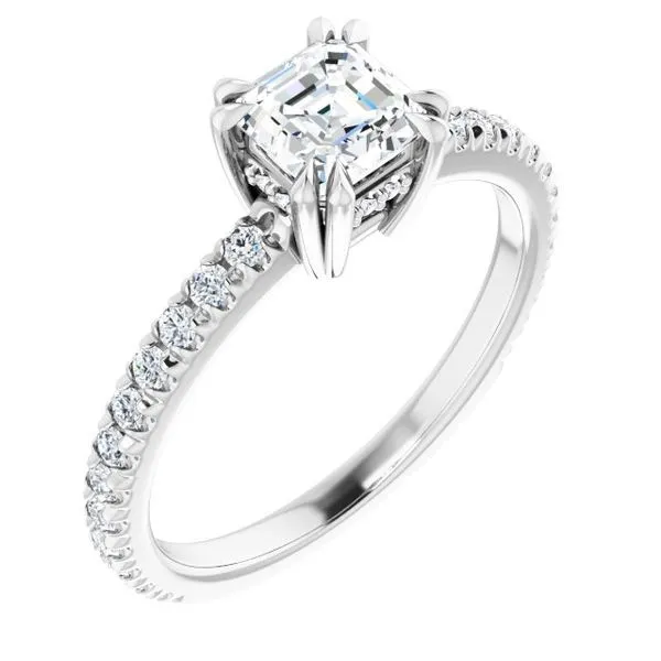 Double Claw-Prong Accented Engagement Ring Mark Jewellers La Crosse, WI