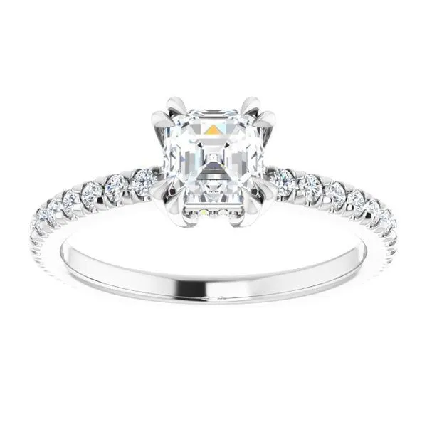 Double Claw-Prong Accented Engagement Ring Image 3 Don's Jewelry & Design Washington, IA