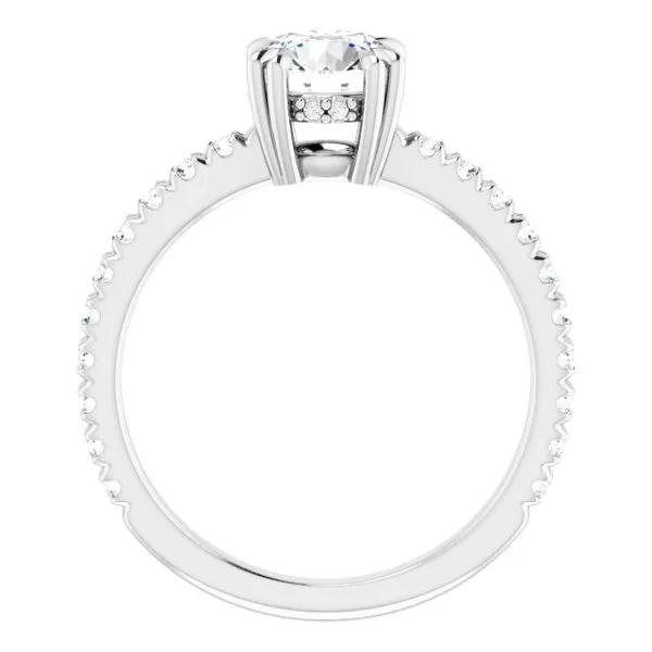 Double Claw-Prong Accented Engagement Ring Image 2 Hudson Valley Goldsmith New Paltz, NY