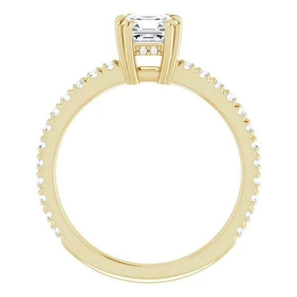 Double Claw-Prong Accented Engagement Ring Image 2 The Jewelry Source El Segundo, CA