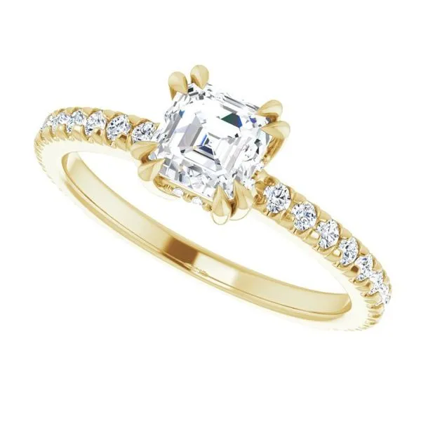 Double Claw-Prong Accented Engagement Ring Image 5 Shipley's Fine Jewelry Hampstead, MD