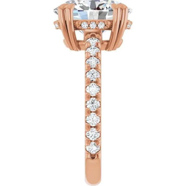 Double Claw-Prong Accented Engagement Ring Image 4 The Jewelry Source El Segundo, CA