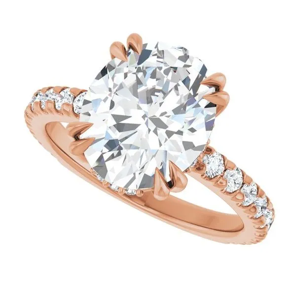 Double Claw-Prong Accented Engagement Ring Image 5 J. West Jewelers Round Rock, TX