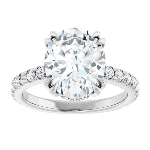 Double Claw-Prong Accented Engagement Ring Image 3 J. Thomas Jewelers Rochester Hills, MI