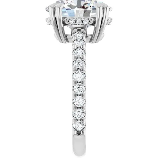 Double Claw-Prong Accented Engagement Ring Image 4 Hudson Valley Goldsmith New Paltz, NY