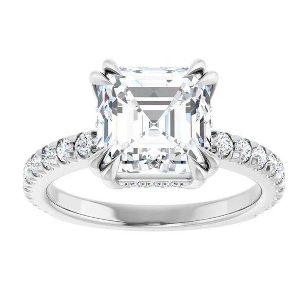 Double Claw-Prong Accented Engagement Ring Image 3 Arezzo Jewelers Elmwood Park, IL
