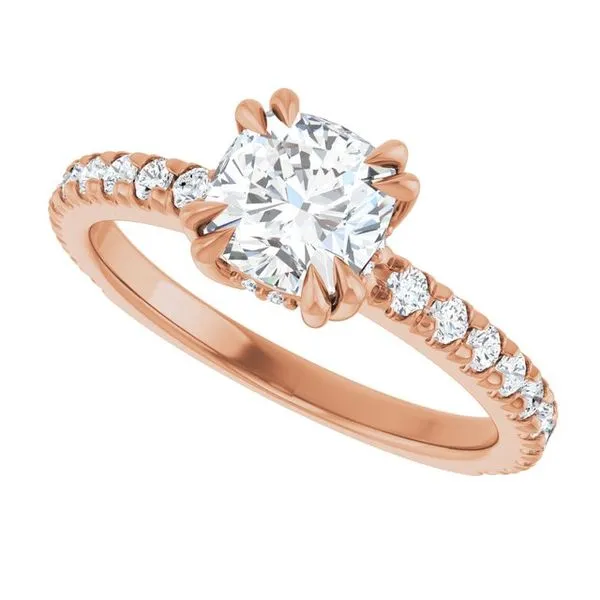 Double Claw-Prong Accented Engagement Ring Image 5 Don's Jewelry & Design Washington, IA