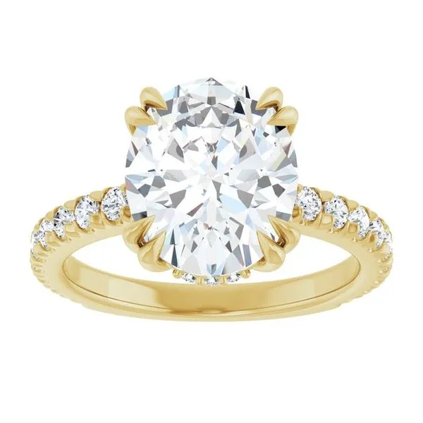 Double Claw-Prong Accented Engagement Ring Image 3 JF Jones Jewelers Rochester, NY