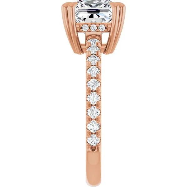 Double Claw-Prong Accented Engagement Ring Image 4 Hudson Valley Goldsmith New Paltz, NY