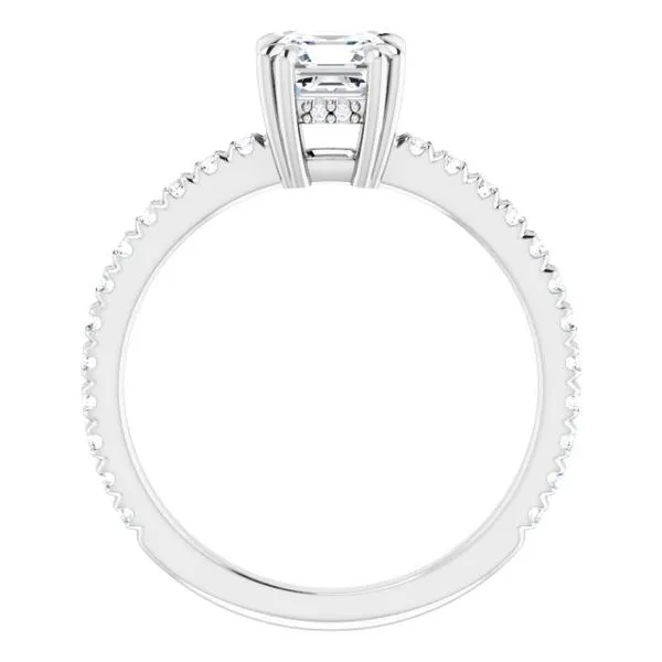 Double Claw-Prong Accented Engagement Ring Image 2 Jimmy Smith Jewelers Decatur, AL