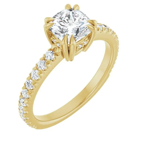 Double Claw-Prong Accented Engagement Ring Eskews Fine Jewelers Lee's Summit, MO