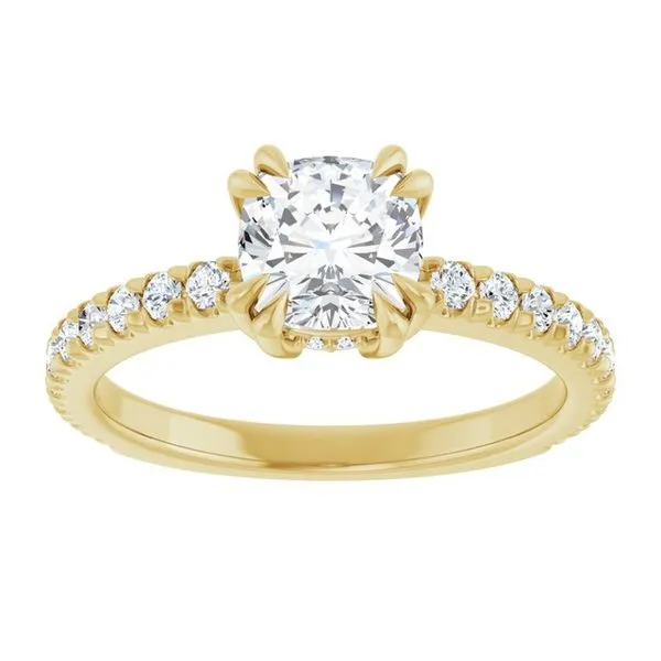 Double Claw-Prong Accented Engagement Ring Image 3 Natale Jewelers Sewell, NJ