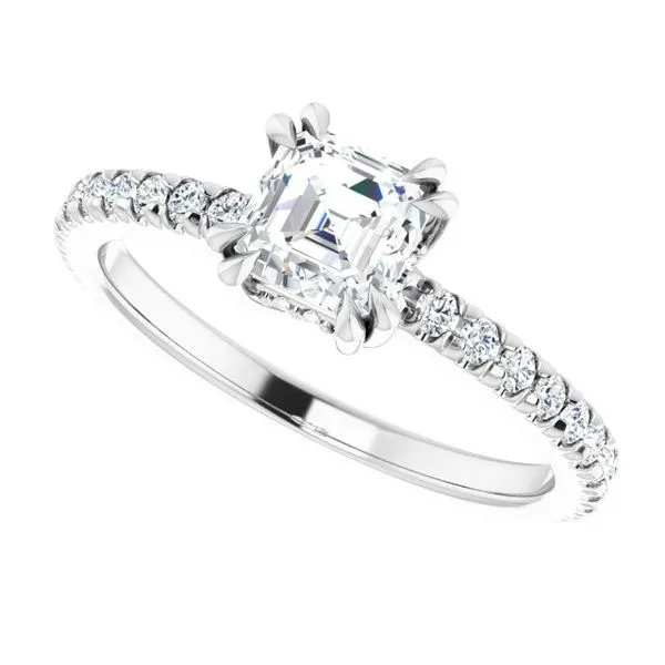 Double Claw-Prong Accented Engagement Ring Image 5 Clater Jewelers Louisville, KY