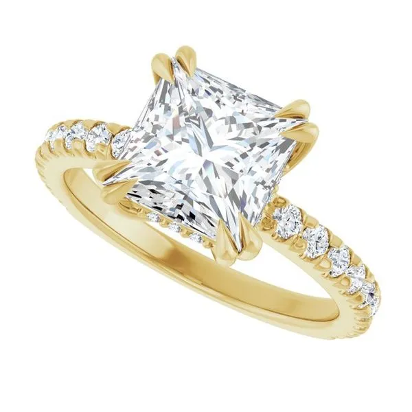 Double Claw-Prong Accented Engagement Ring Image 5 Raleigh Diamond Fine Jewelry Raleigh, NC