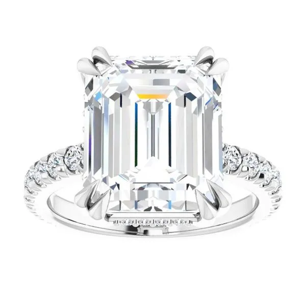 Double Claw-Prong Accented Engagement Ring Image 3 Virtus Collective Newport Beach , CA