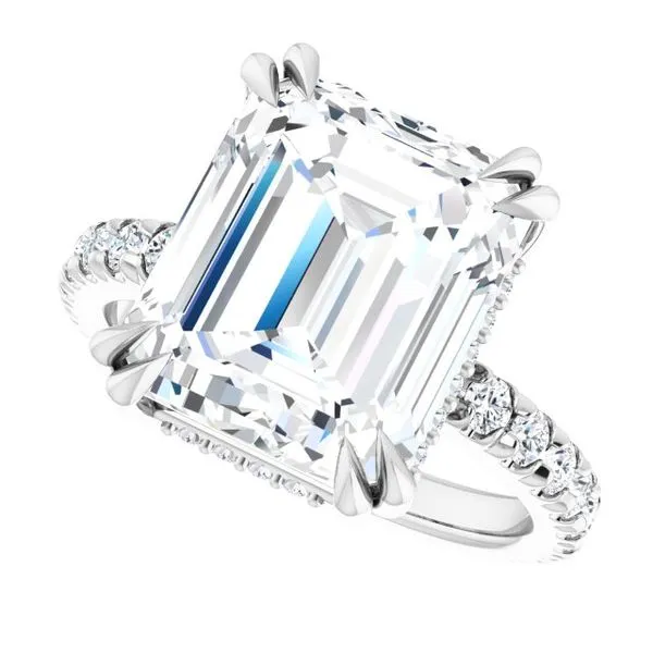 Double Claw-Prong Accented Engagement Ring Image 5 J. West Jewelers Round Rock, TX