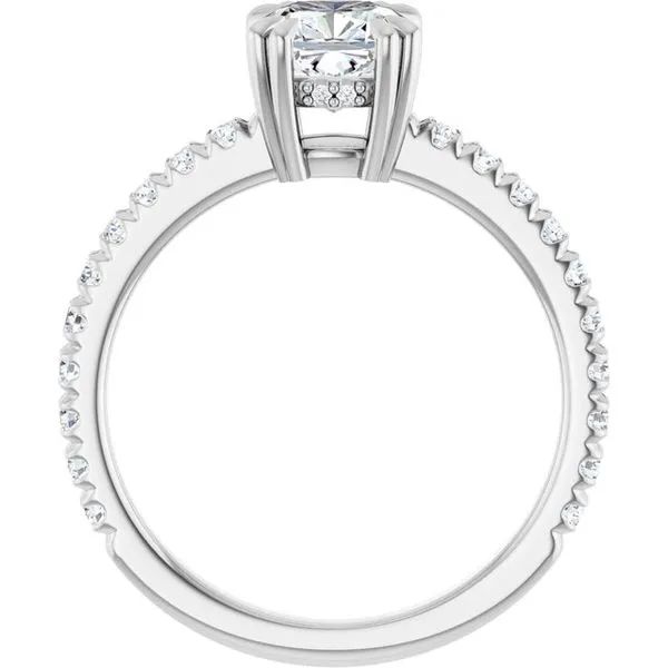 Double Claw-Prong Accented Engagement Ring Image 2 Don's Jewelry & Design Washington, IA