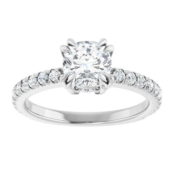 Double Claw-Prong Accented Engagement Ring Image 3 Stuart Benjamin & Co. Jewelry Designs San Diego, CA