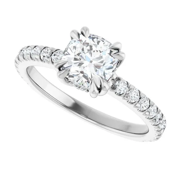 Double Claw-Prong Accented Engagement Ring Image 5 Futer Bros Jewelers York, PA