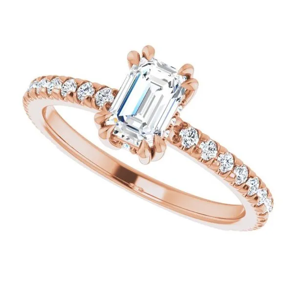 Double Claw-Prong Accented Engagement Ring Image 5 Northwood Jewelers Northwood, OH