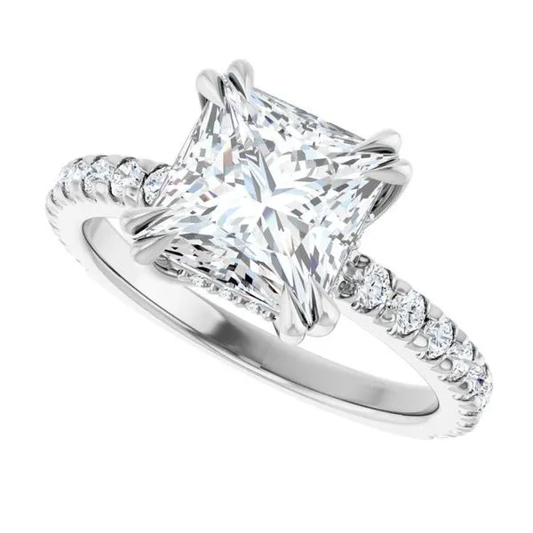 Double Claw-Prong Accented Engagement Ring Image 5 Shipley's Fine Jewelry Hampstead, MD