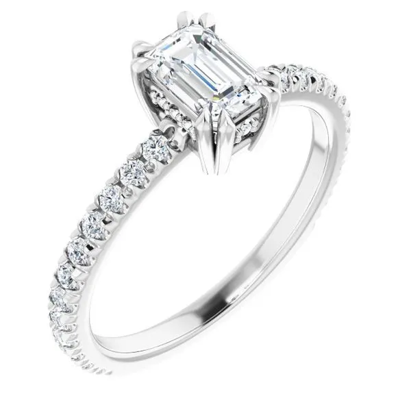 Double Claw-Prong Accented Engagement Ring Clater Jewelers Louisville, KY