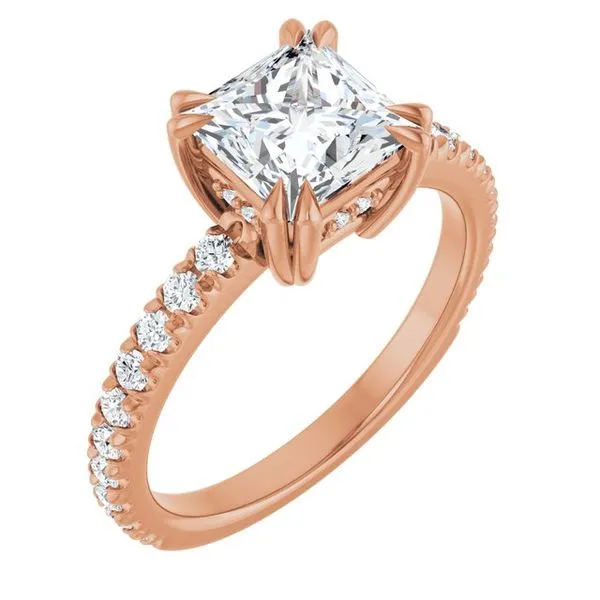 Double Claw-Prong Accented Engagement Ring Don's Jewelry & Design Washington, IA