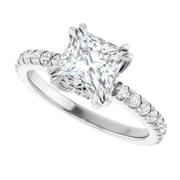 Double Claw-Prong Accented Engagement Ring Image 5 Clater Jewelers Louisville, KY