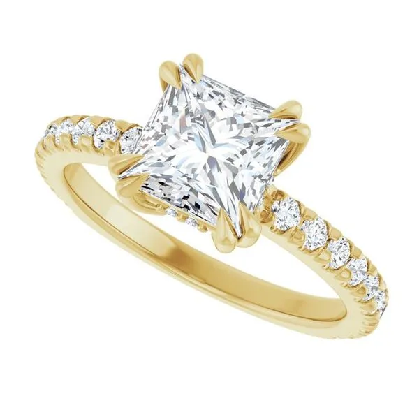 Double Claw-Prong Accented Engagement Ring Image 5 Futer Bros Jewelers York, PA