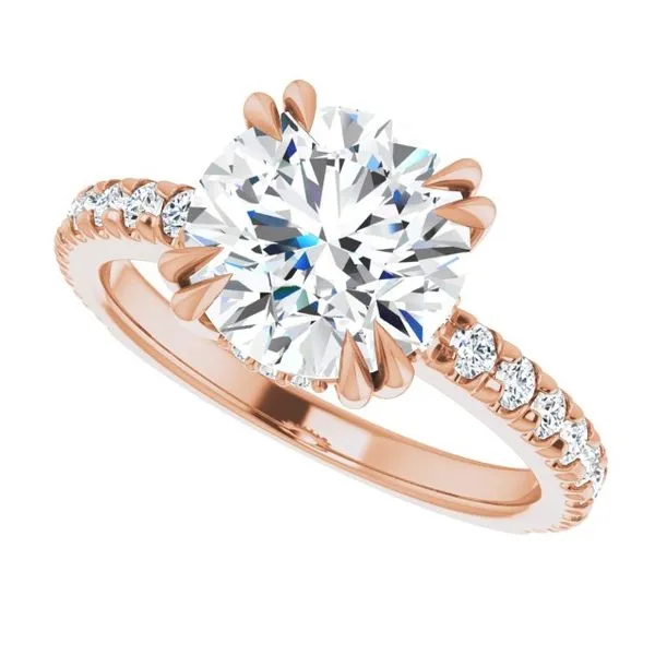 Double Claw-Prong Accented Engagement Ring Image 5 The Jewelry Source El Segundo, CA