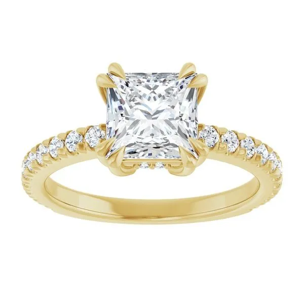 Double Claw-Prong Accented Engagement Ring Image 3 JF Jones Jewelers Rochester, NY