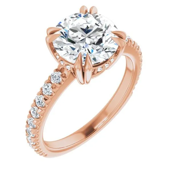 Double Claw-Prong Accented Engagement Ring Don's Jewelry & Design Washington, IA