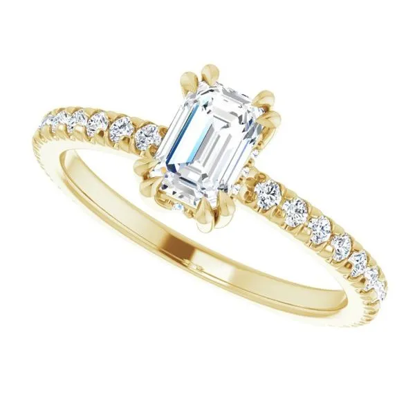 Double Claw-Prong Accented Engagement Ring Image 5 Vulcan's Forge LLC KANSAS CITY, MO