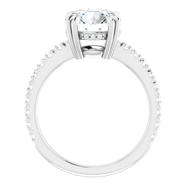 Double Claw-Prong Accented Engagement Ring Image 2 Don's Jewelry & Design Washington, IA