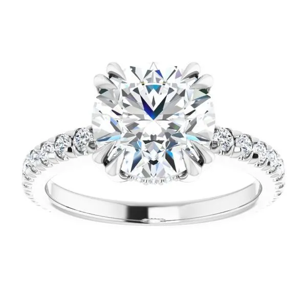 Double Claw-Prong Accented Engagement Ring Image 3 Arezzo Jewelers Elmwood Park, IL