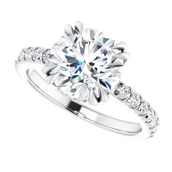 Double Claw-Prong Accented Engagement Ring Image 5 Don's Jewelry & Design Washington, IA