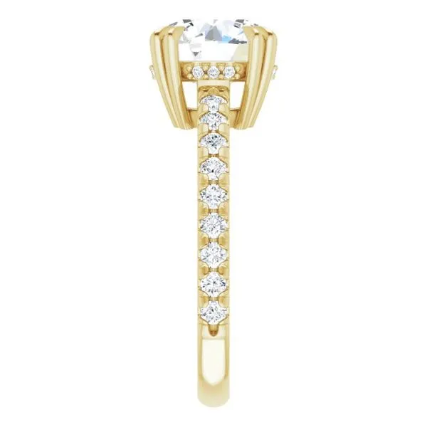 Double Claw-Prong Accented Engagement Ring Image 4 Raleigh Diamond Fine Jewelry Raleigh, NC