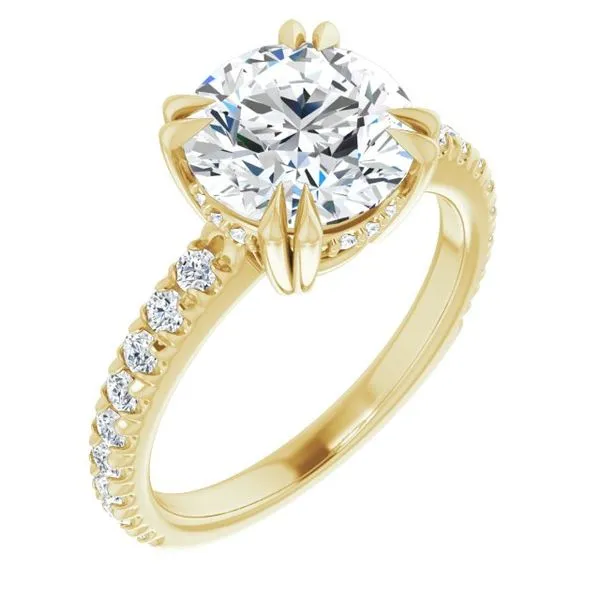 Double Claw-Prong Accented Engagement Ring Raleigh Diamond Fine Jewelry Raleigh, NC