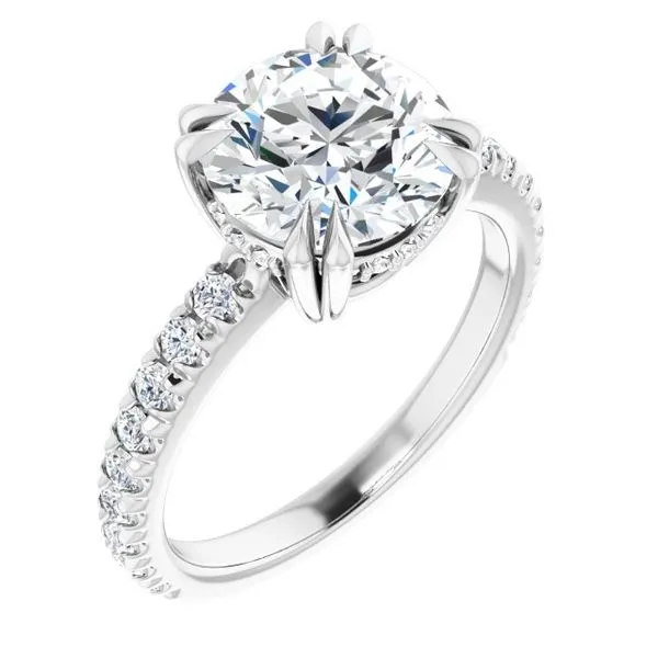 Double Claw-Prong Accented Engagement Ring Arezzo Jewelers Elmwood Park, IL