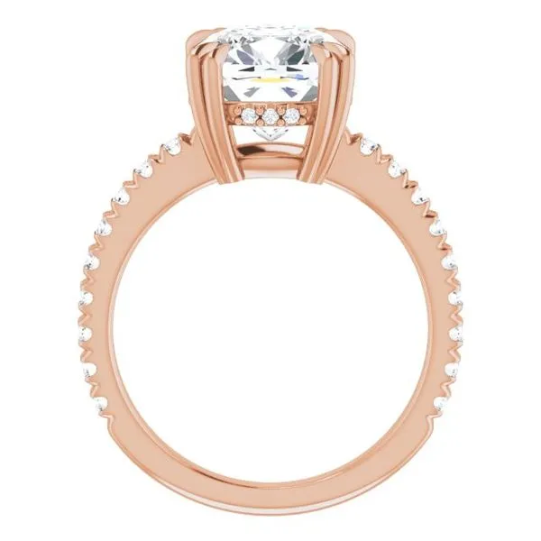 Double Claw-Prong Accented Engagement Ring Image 2 Hudson Valley Goldsmith New Paltz, NY