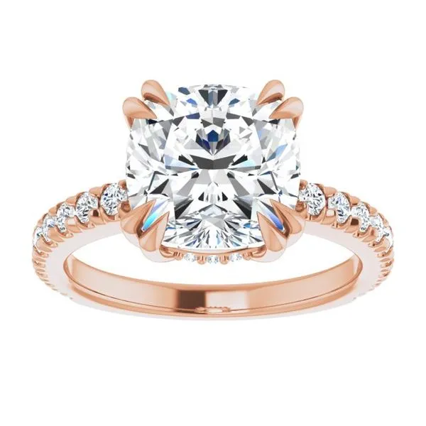 Double Claw-Prong Accented Engagement Ring Image 3 Shipley's Fine Jewelry Hampstead, MD