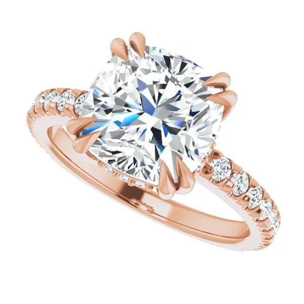 Double Claw-Prong Accented Engagement Ring Image 5 The Jewelry Source El Segundo, CA