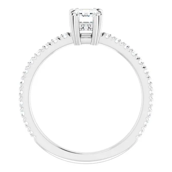 Double Claw-Prong Accented Engagement Ring Image 2 Don's Jewelry & Design Washington, IA