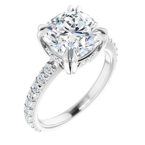 Double Claw-Prong Accented Engagement Ring Clater Jewelers Louisville, KY