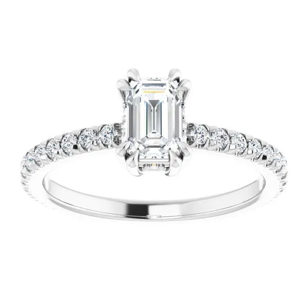 Double Claw-Prong Accented Engagement Ring Image 3 Futer Bros Jewelers York, PA