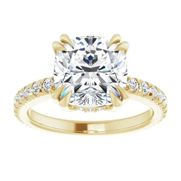 Double Claw-Prong Accented Engagement Ring Image 3 JF Jones Jewelers Rochester, NY