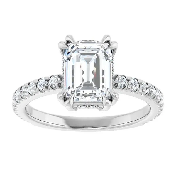 Double Claw-Prong Accented Engagement Ring Image 3 Clater Jewelers Louisville, KY