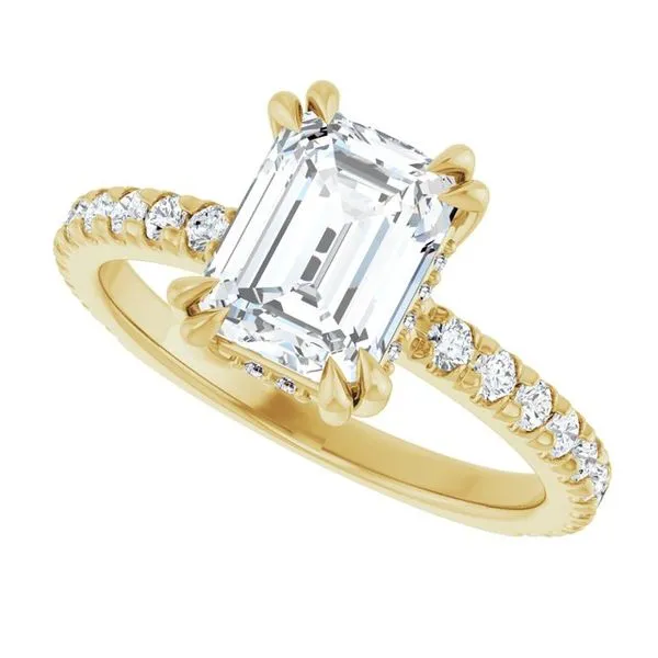 Double Claw-Prong Accented Engagement Ring Image 5 Paul James Jewelers Angels Camp, CA