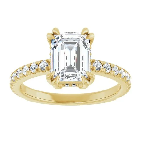 Double Claw-Prong Accented Engagement Ring Image 3 Northwood Jewelers Northwood, OH