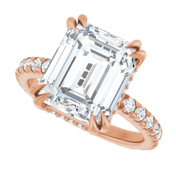 Double Claw-Prong Accented Engagement Ring Image 5 Don's Jewelry & Design Washington, IA